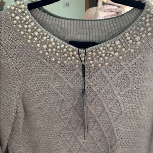 Karl Lagerfeld pearl collared sweater
